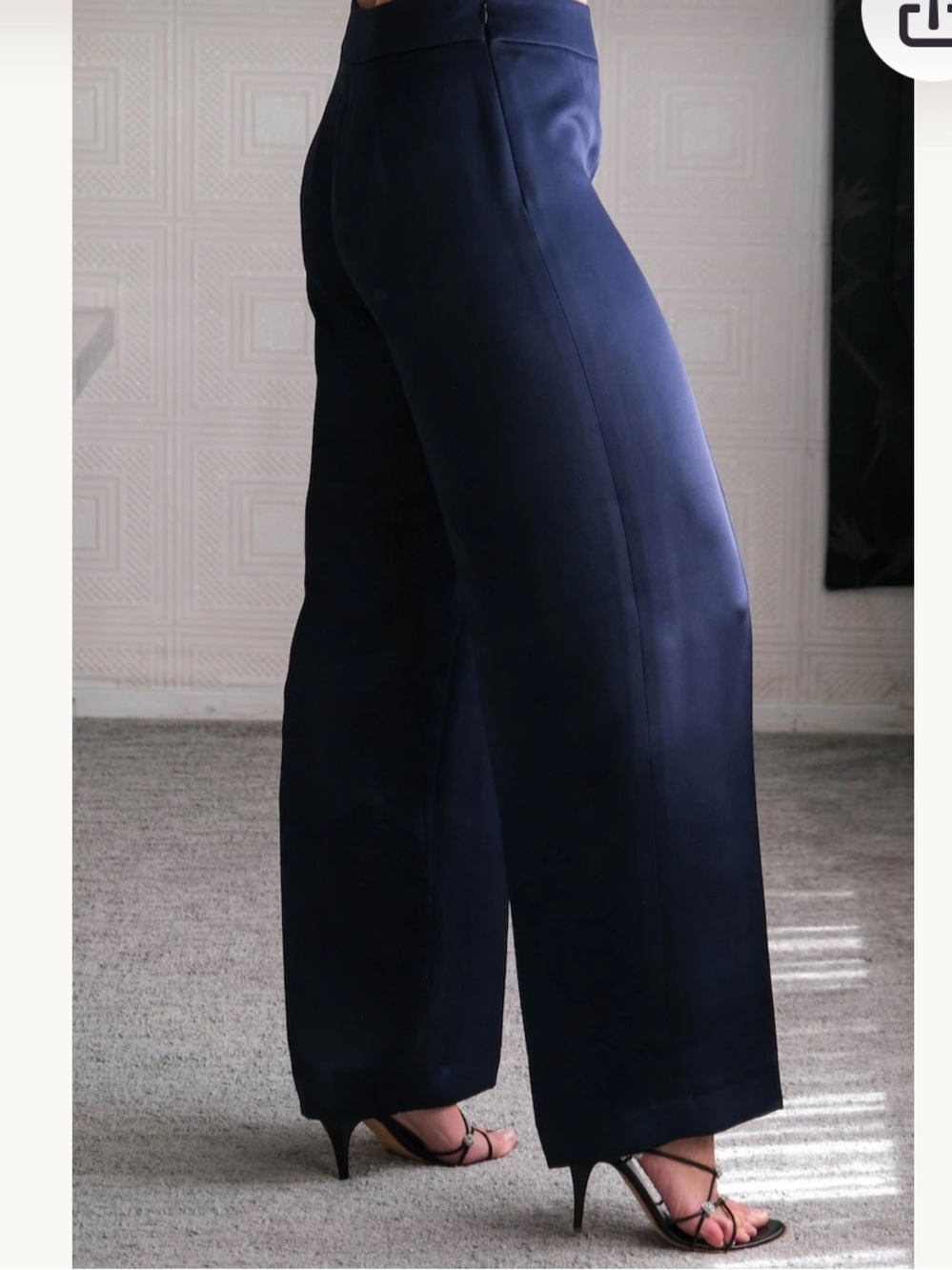Vintage Giorgio Armani 100% Silk Women’s Trousers Size Euro 42 Midnight Jewel